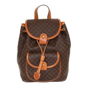 CELINE Macadam Backpack Brown Canvas Retro